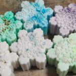 Snowflake soap bars made with Shea butter base